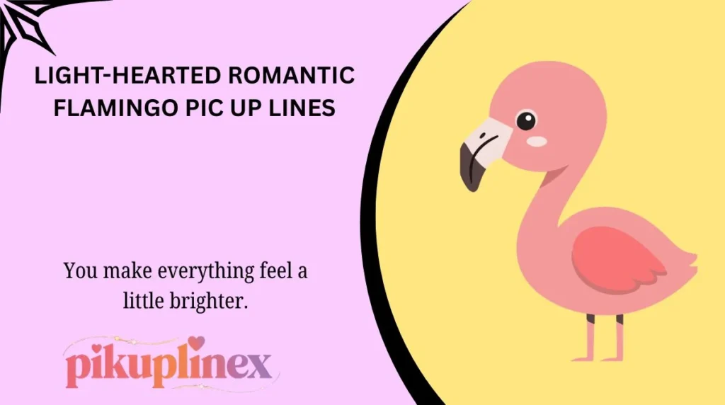 Light-Hearted Romantic Flamingo Pic Up Lines
